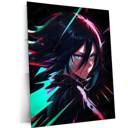 TheTheBleach Rukia Kuchiki Metal Poster | Soul Reaper Art | Turtlewings Anime