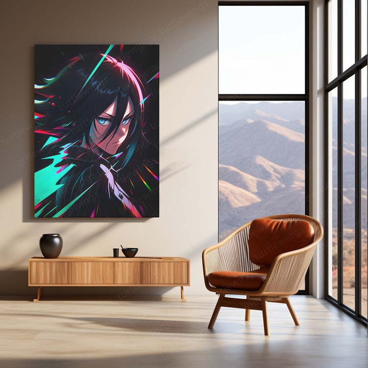 TheTheBleach Rukia Kuchiki Metal Poster | Soul Reaper Art | Turtlewings Anime