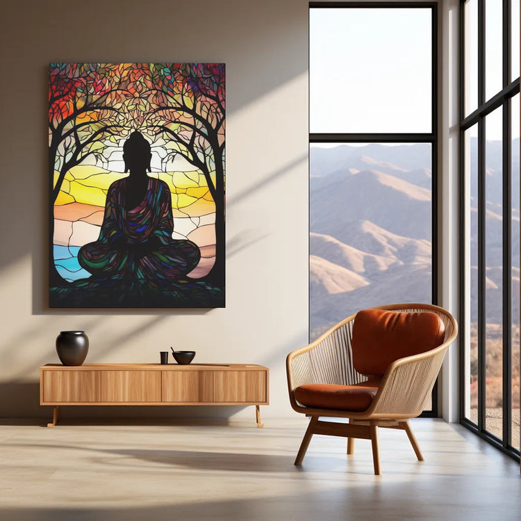 Buddha Metal Poster Tranquil Zen Spiritual Wall Art - TURTLEWINGS 