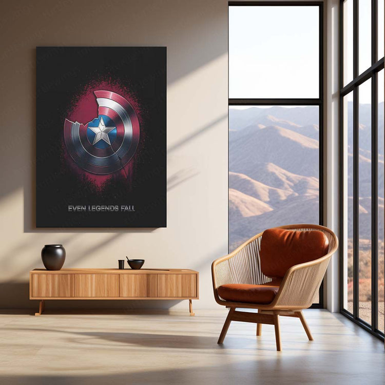 Marvel Metal Poster |  Captain America Shield Metal Poster – Iconic Marvel Wall Art