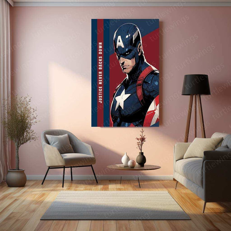 Captain America Metal Poster – Super Soldier Wall Art | Marvel Hero Decor - TURTLEWINGS 