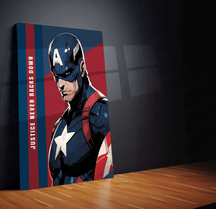 Captain America Metal Poster – Super Soldier Wall Art | Marvel Hero Decor - TURTLEWINGS 