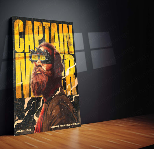 Captain Miller: Dhanush's Cinematic Journey Metal Poster | Turtlewings Bollywood Collection