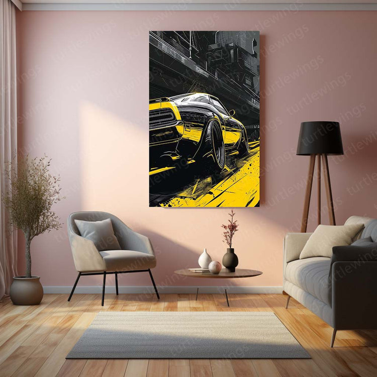 Car Graphic Art Metal Poster