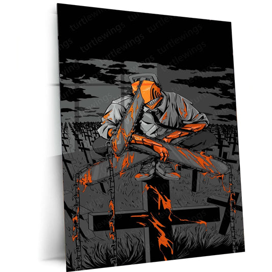 Chainsaw Man Metal Poster | Manga Wall Art | HD Print