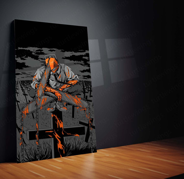 Chainsaw Man Metal Poster | Manga Wall Art | HD Print