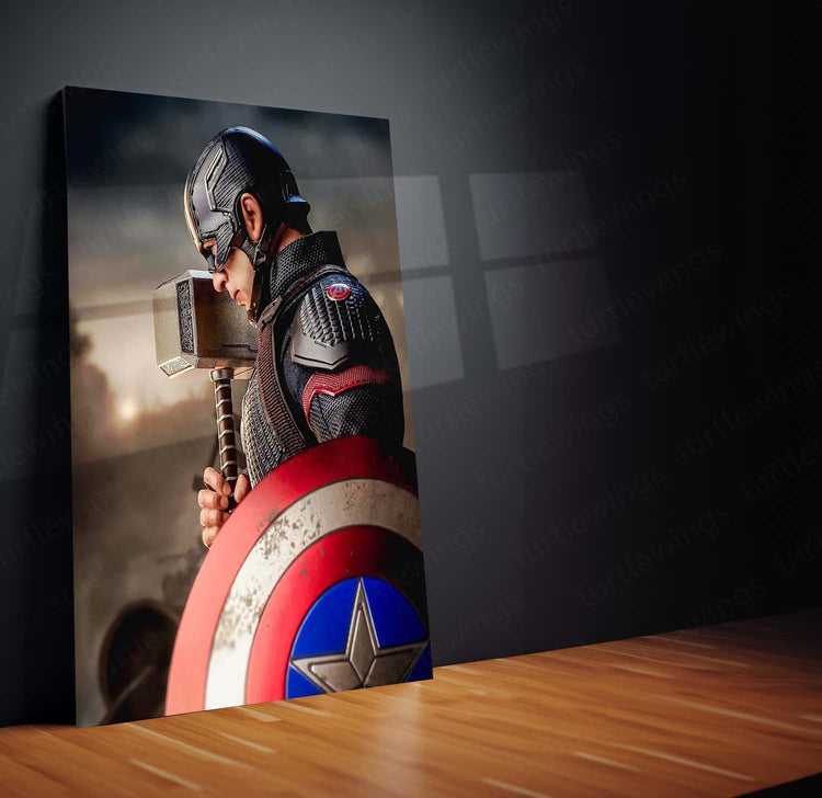 Captain America Metal Poster | Marvel Superhero Art | High-Quality Print