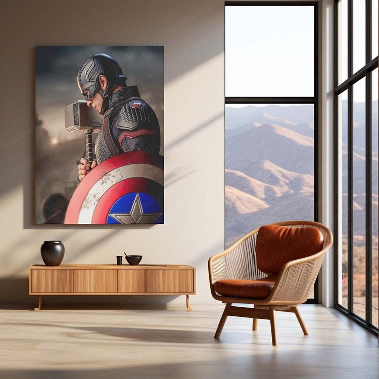 Captain America Metal Poster | Marvel Superhero Art | High-Quality Print