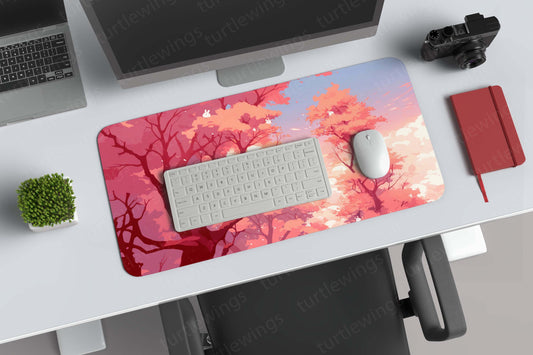 Aesthetic Cherry Blossom Deskmat – Elegant and Serene Spring Floral Design