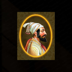 Chhatrapati Shivaji Maharaj Neon LED Metal Frame