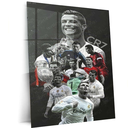 Cristiano Ronaldo Metal Frame – Iconic Football Wall Art 3 - TURTLEWINGS 