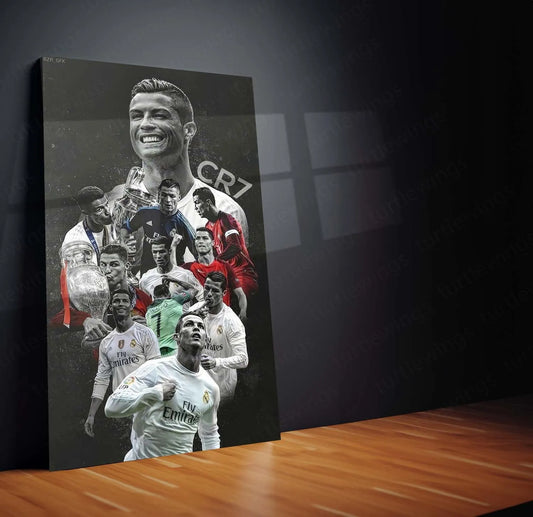 Cristiano Ronaldo Metal Frame – Iconic Football Wall Art 3 - TURTLEWINGS 