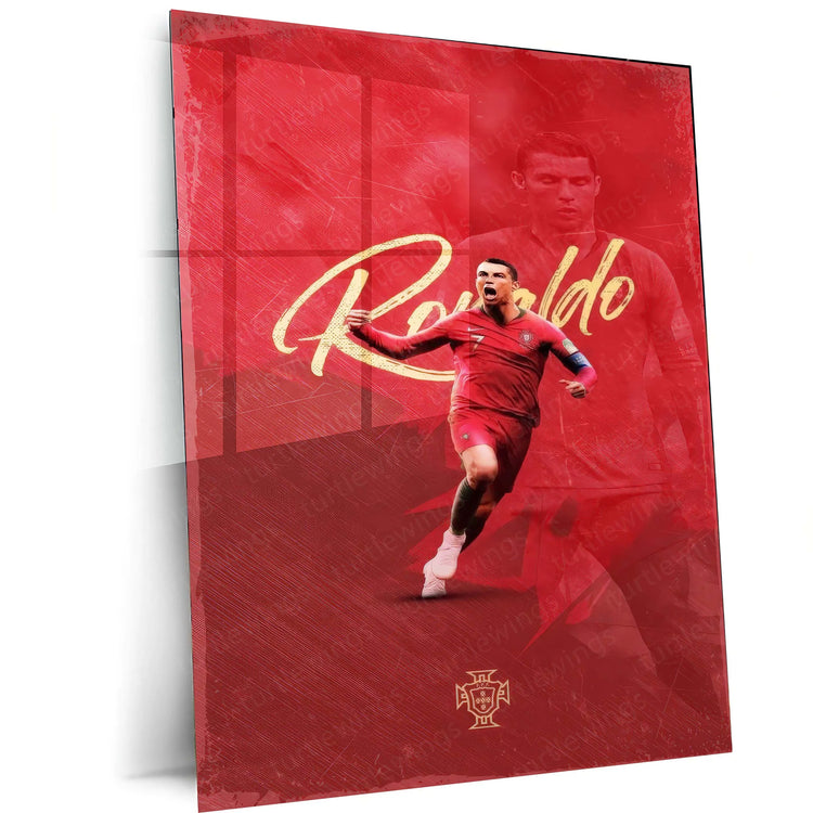 Cristiano Ronaldo Metal Frame – Iconic Football Wall Art 2 - TURTLEWINGS 