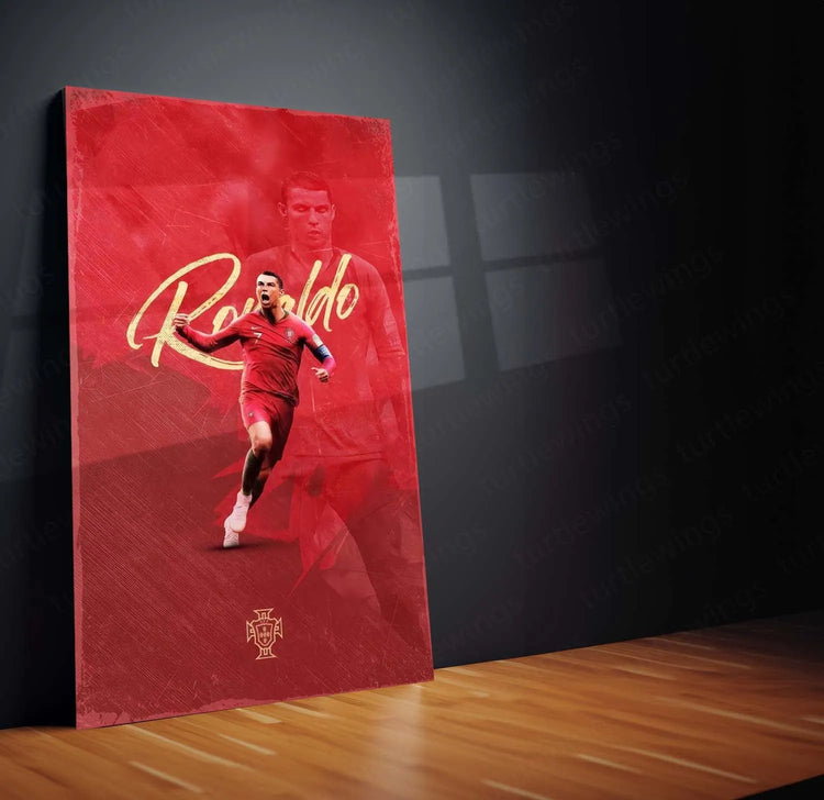 Cristiano Ronaldo Metal Frame – Iconic Football Wall Art 2 - TURTLEWINGS 