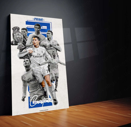 Cristiano Ronaldo Metal Frame – Iconic Football Wall Art 1 - TURTLEWINGS 