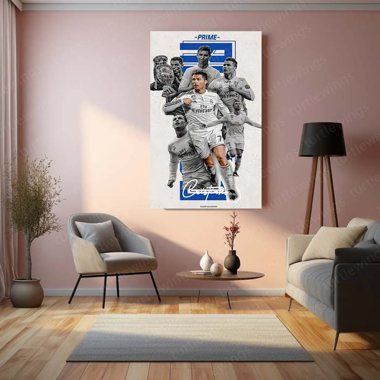 Cristiano Ronaldo Metal Frame – Iconic Football Wall Art 1 - TURTLEWINGS 