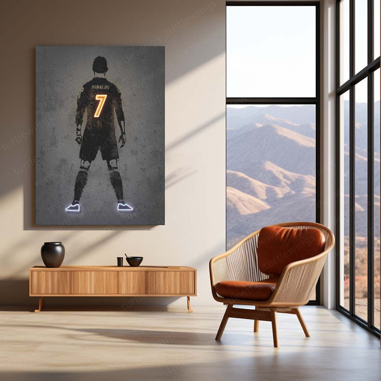 Cristiano Ronaldo Neon LED Wall Frame - Iconic Glow for Football Fans