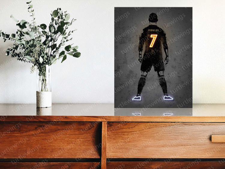 Cristiano Ronaldo Neon LED Wall Frame - Iconic Glow for Football Fans