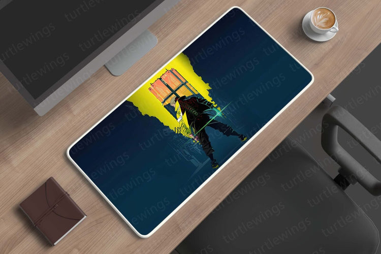 Neon Cityscape - Cyberpunk Desk Mat | Sci-Fi Mouse Pad | Two Sizes Available 05