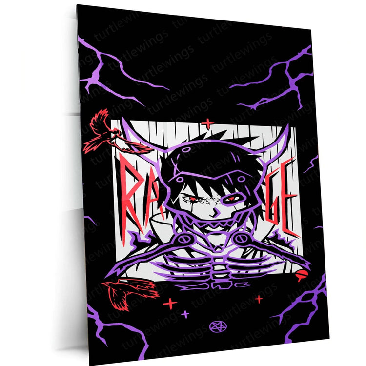 Sasuke Metal Poster | Naruto Anime Wall Art | HD Print