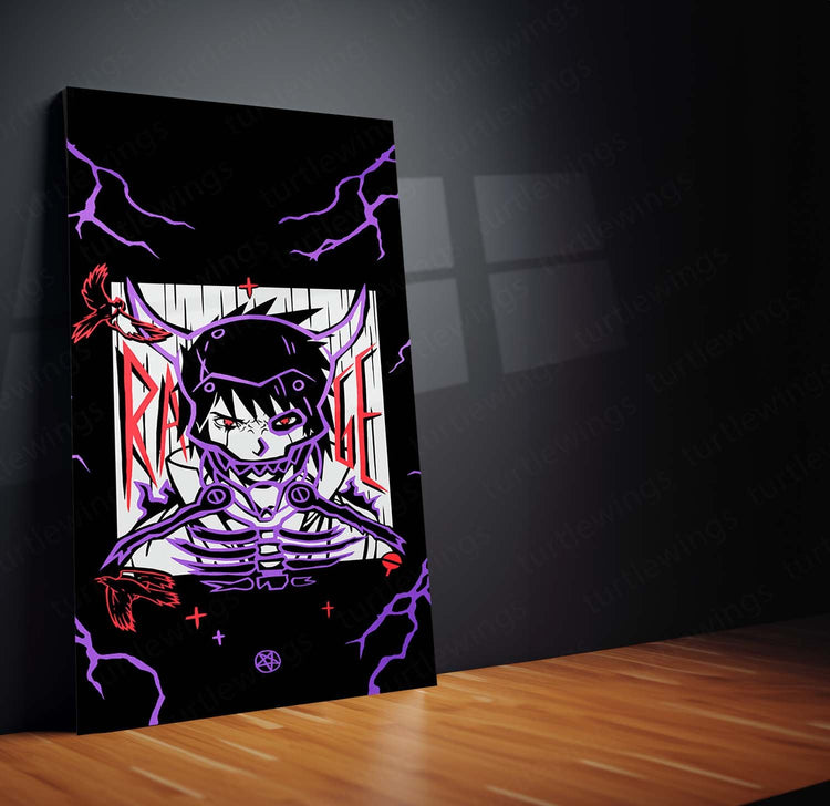 Sasuke Metal Poster | Naruto Anime Wall Art | HD Print