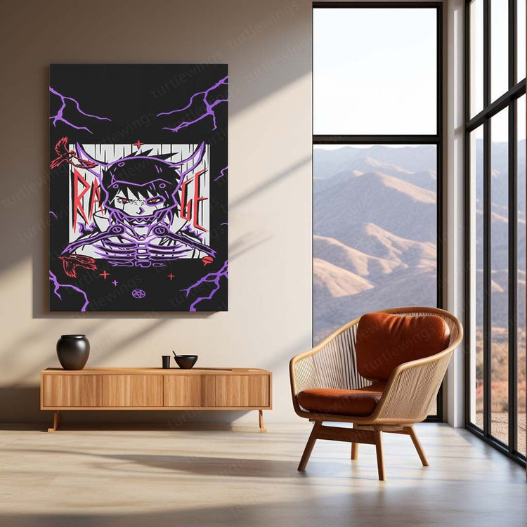 Sasuke Metal Poster | Naruto Anime Wall Art | HD Print