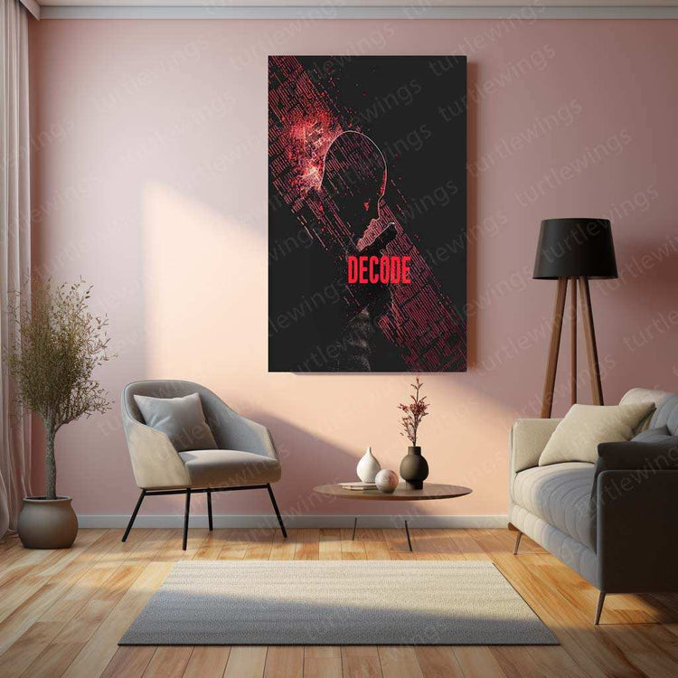 Decode Metal Poster | Inspirational Mindset & Puzzle Wall Art | Motivational Portrait Decor - TURTLEWINGS 