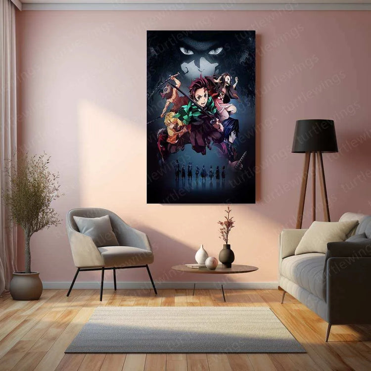 Demon Slayer Metal Poster – Epic Anime Wall Art | Kimetsu no Yaiba Decor - TURTLEWINGS 