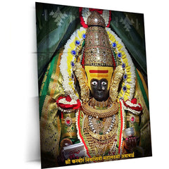 Devi Ambabai Metal Poster – Divine Goddess Mahalakshmi Wall Art | Spiritual Hindu Decor 2