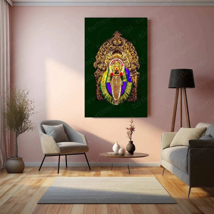 Devi Mahalakshmi Metal Poster – Divine Goddess of Wealth & Prosperity | Hindu Spiritual Wall Art - TURTLEWINGS 