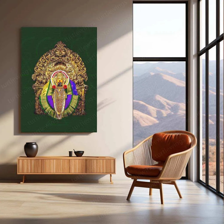 Devi Mahalakshmi Metal Poster – Divine Goddess of Wealth & Prosperity | Hindu Spiritual Wall Art - TURTLEWINGS 