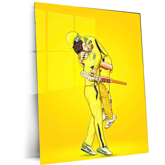 MS Dhoni & Ravindra Jadeja Metal Poster – Cricket Legends Wall Art - TURTLEWINGS 