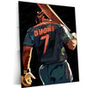 Tribute to the Captain - Dhoni No. 7 Indian Jersey Metal Poster | Cricket Icon Wall Art | HD Print