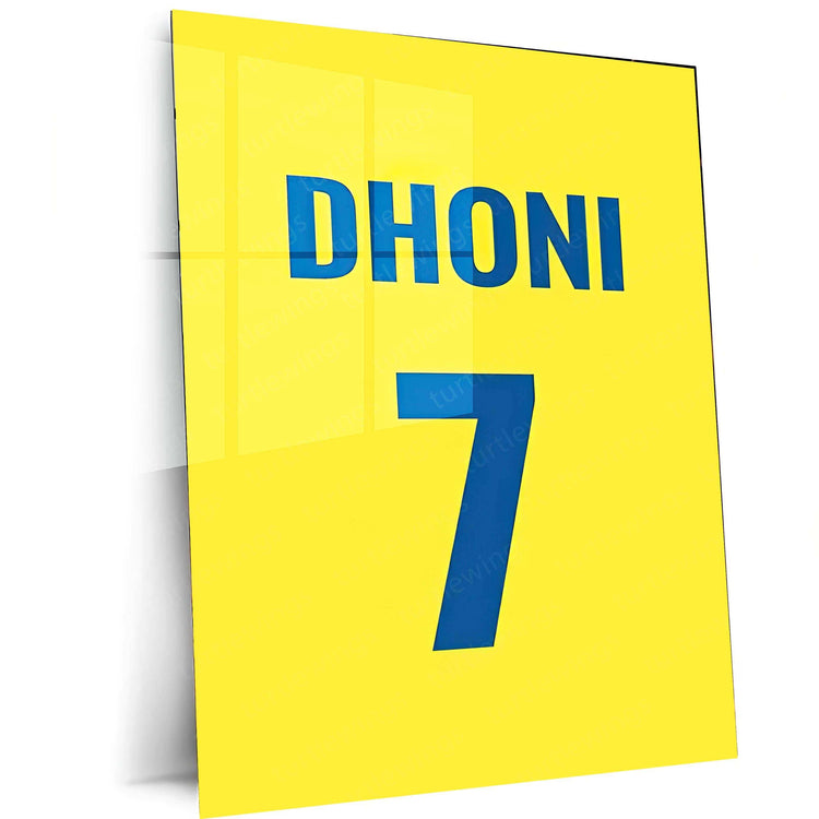 MS Dhoni 07 Metal Poster – Captain Cool Wall Art - TURTLEWINGS 