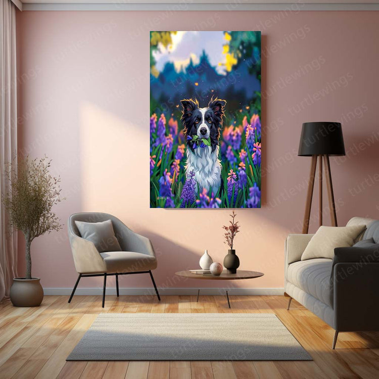 Dog in the Farm Illustration Metal Poster