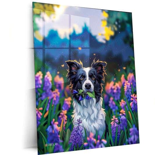 Dog in the Farm Illustration Metal Poster