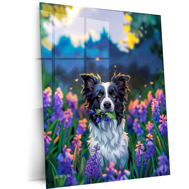 Dog in the Farm Illustration Metal Poster