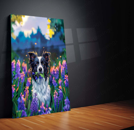 Dog in the Farm Illustration Metal Poster