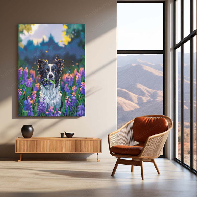 Dog in the Farm Illustration Metal Poster