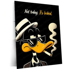 Duck Funny Metal Poster – Quirky & Hilarious Animal Wall Art | Whimsical Farmhouse Decor