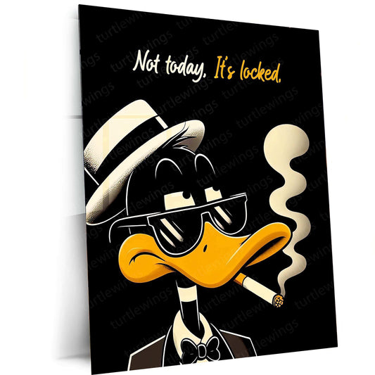 Duck Funny Metal Poster – Quirky & Hilarious Animal Wall Art | Whimsical Farmhouse Decor - TURTLEWINGS 