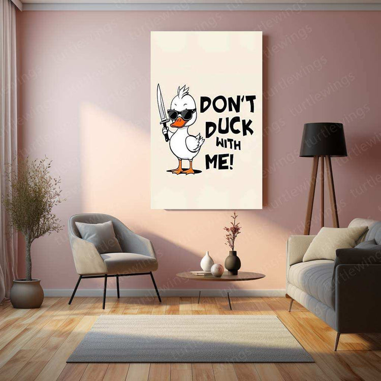 Duck Silly Metal Poster – Playful & Goofy Animal Wall Art | Fun Farmhouse & Quirky Decor - TURTLEWINGS 