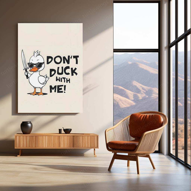 Duck Silly Metal Poster – Playful & Goofy Animal Wall Art | Fun Farmhouse & Quirky Decor - TURTLEWINGS 