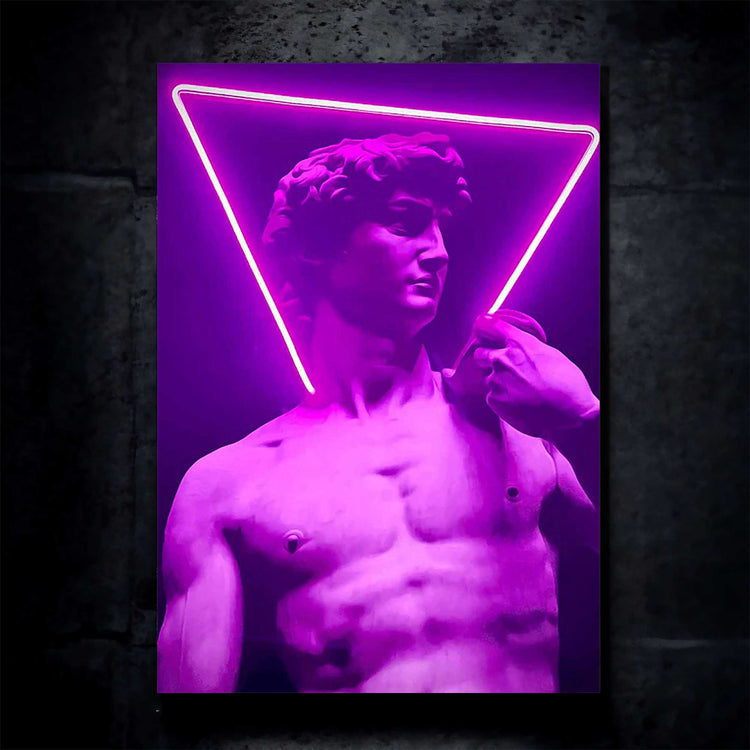 David Triangle Neon LED Metal Frame – Bold Geometric Art