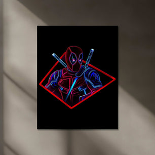 Deadpool Self-Adhesive Neon LED Metal Poster â The Merc with a Mouth Wall Art - TURTLEWINGS 