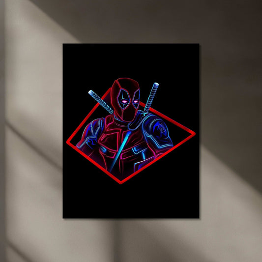 Deadpool Self-Adhesive Neon LED Metal Poster â The Merc with a Mouth Wall Art