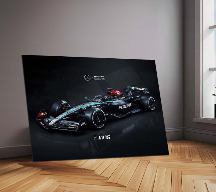 Mercedes AMG F1 W15 Metal Poster | High-Performance Racing Art