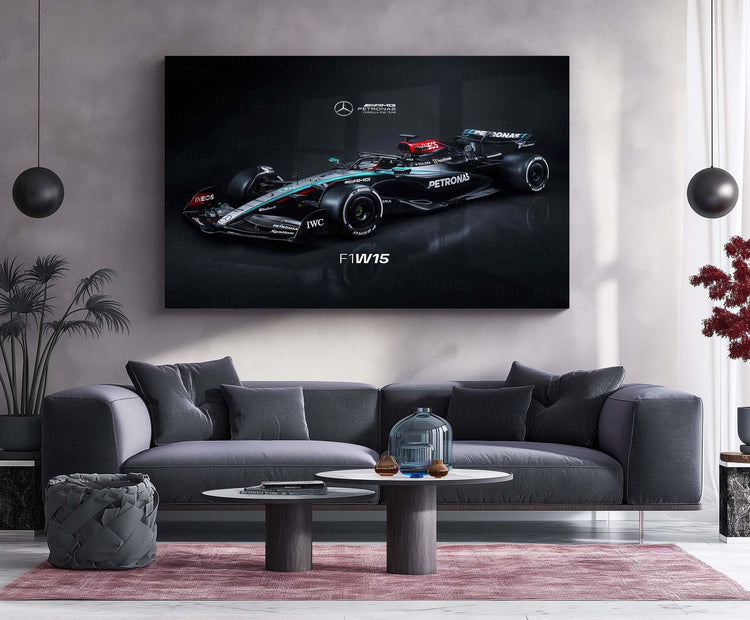 Mercedes AMG F1 W15 Metal Poster | High-Performance Racing Art