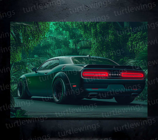 Dodge Challenger SRT Neon LED Metal Frame – Bold Automotive Wall Art 1