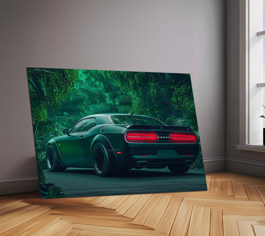 Dodge Challenger SRT Neon LED Metal Frame – Bold Automotive Wall Art 1